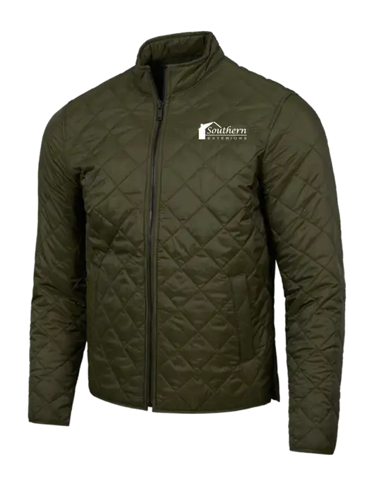 Mercer+Mettle Dark Olive Green Quilted Full-Zip Jacket w/Southern Exteriors Logo