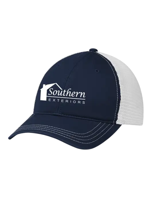Richardson 111 Garment Washed Trucker Cap Navy w/White Mesh w/Southern Exteriors Logo