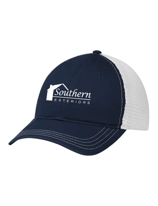 Richardson 111 Garment Washed Trucker Cap Navy w/White Mesh w/Southern Exteriors Logo