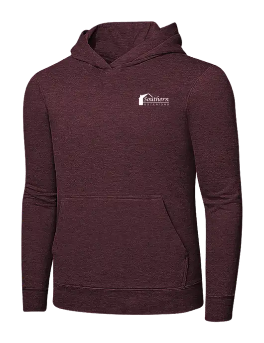 Heather Maroon 7.8 oz Ring Spun Hooded Sweatshirt w/Southern Exteriors Logo