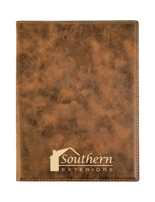 Rustic Leatherette 7 x 9 Portfolio with Notepad w/Southern Exteriors Logo