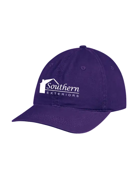 Garment Washed Unstructured Twill Purple Cap w/Southern Exteriors Logo