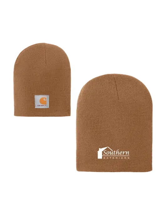 Carhartt Light Brown Acrylic Knit Hat w/Southern Exteriors Logo