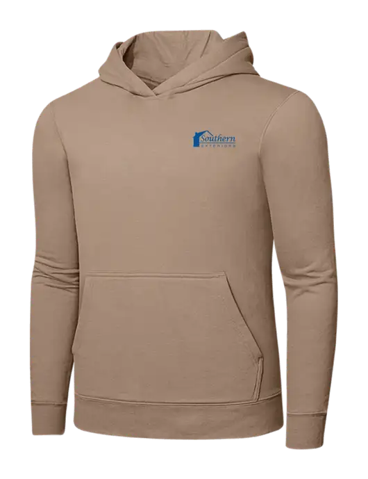 Sand 7.8. oz Ring Spun Hooded Sweatshirt w/Southern Exteriors Logo