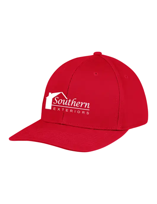 Premium Modern Structured Twill Red Snapback Cap w/Southern Exteriors Logo
