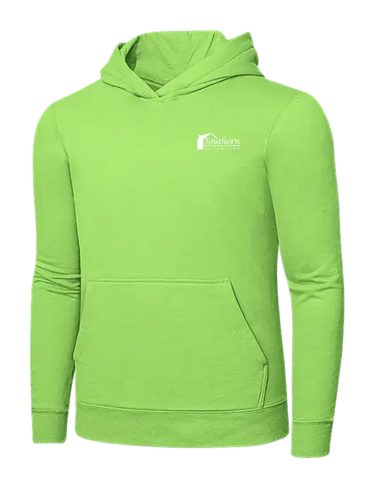 Light Green 7.8. oz Ring Spun Hooded Sweatshirt w/Southern Exteriors Logo