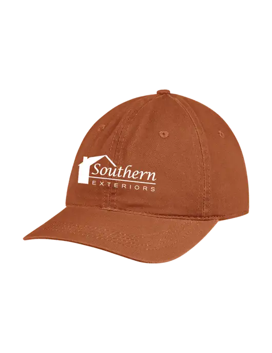 Garment Washed Unstructured Twill Burnt Orange Cap w/Southern Exteriors Logo