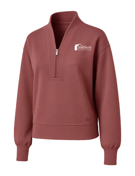 OGIO Womens Soft Maroon Transcend 1/4-Zip w/Southern Exteriors Logo
