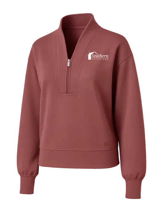 OGIO Womens Soft Maroon Transcend 1/4-Zip w/Southern Exteriors Logo