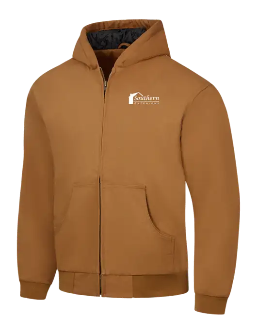 CornerStone Light Brown Duck Cloth Hooded Work Jacket w/Southern Exteriors Logo