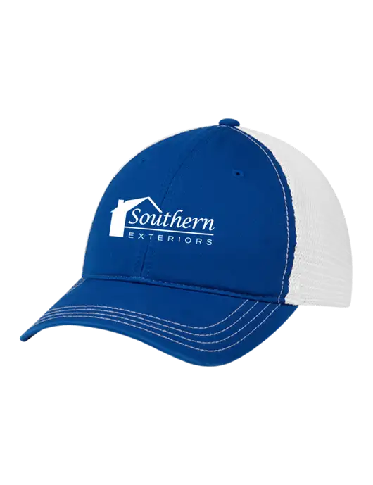 Richardson 111 Garment Washed Trucker Cap Royal w/White Mesh w/Southern Exteriors Logo