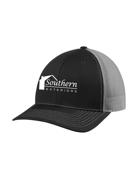 Richardson Adjustable Snapback Original 112 Trucker Cap Black w/Charcoal Mesh w/Southern Exteriors Logo