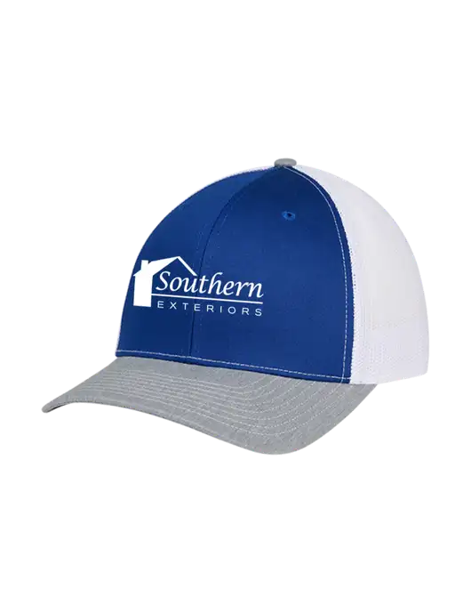 Richardson Adjustable Snapback Original 112 Trucker Cap Royal/HeatherGrey/White Mesh w/Southern Exteriors Logo