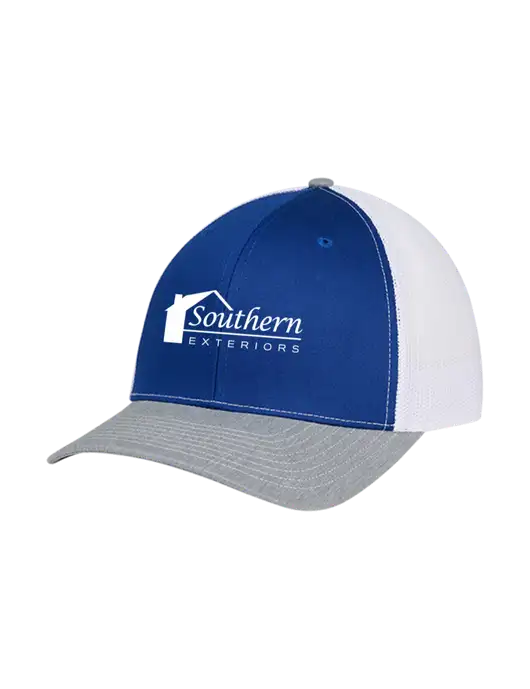 Richardson Adjustable Snapback Original 112 Trucker Cap Royal/HeatherGrey/White Mesh w/Southern Exteriors Logo