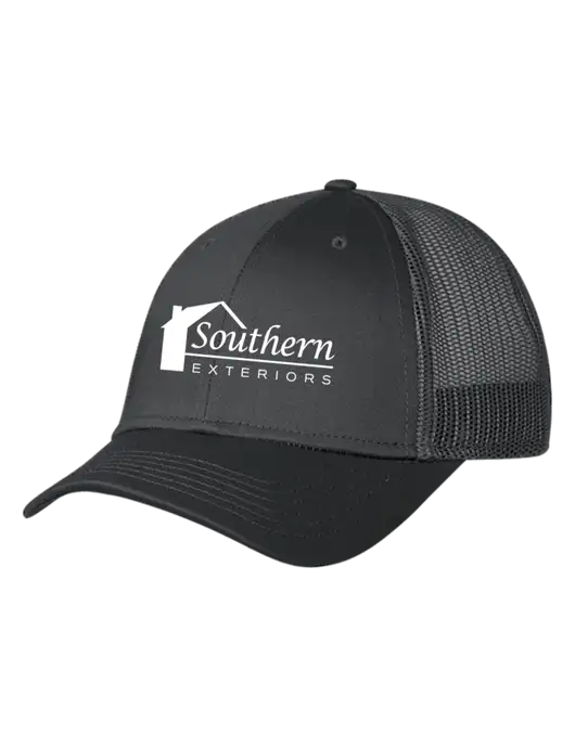 Charcoal Mesh Trucker Cap Snap Back w/Southern Exteriors Logo