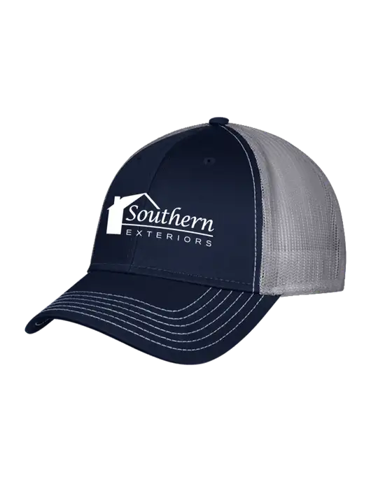 Navy/Grey Mesh Trucker Cap Snap Back w/Southern Exteriors Logo