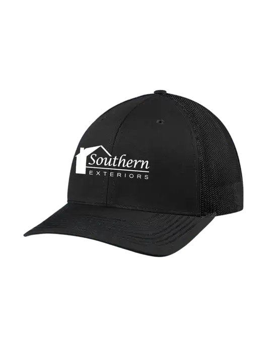 Richardson Adjustable Snapback Original 112 Trucker Cap Black w/Black Mesh w/Southern Exteriors Logo