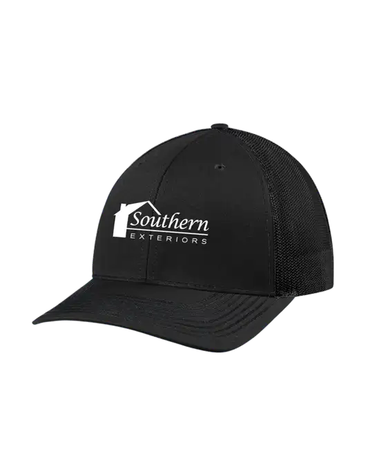 Richardson Adjustable Snapback Original 112 Trucker Cap Black w/Black Mesh w/Southern Exteriors Logo