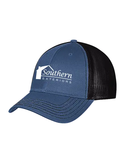 Dark Royal/Black Mesh Trucker Cap Snap Back w/Southern Exteriors Logo