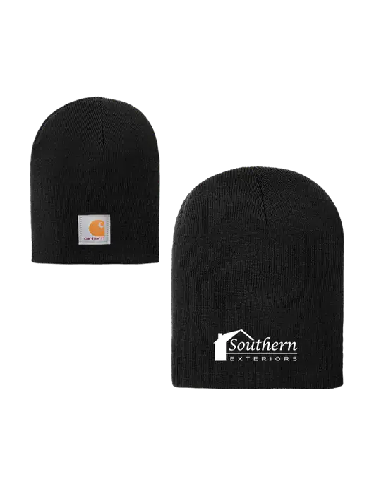 Carhartt Black Acrylic Knit Hat w/Southern Exteriors Logo
