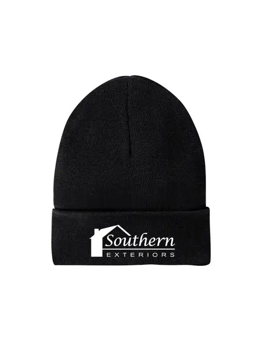 Recycled Black Beanie w/Southern Exteriors Logo