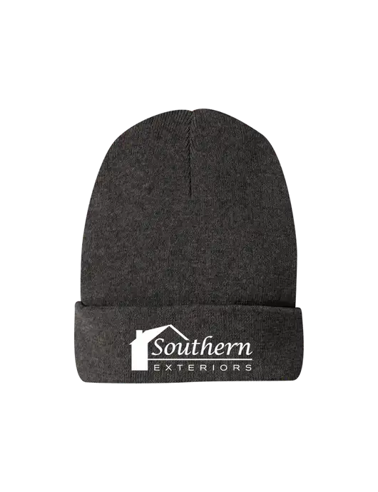 Recycled Charcoal Heather Beanie w/Southern Exteriors Logo
