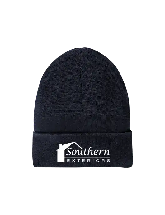 Recycled True Navy Beanie w/Southern Exteriors Logo