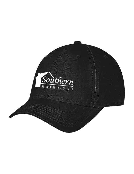 Black Structured Soft Snap Closure Hook & Loop Cap w/Southern Exteriors Logo