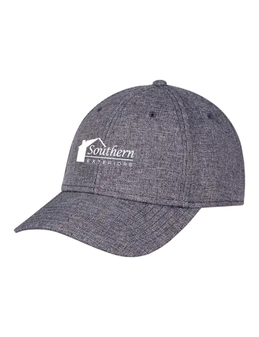 Heather Charcoal Structured Linen Look Cap Hook & Loop w/Southern Exteriors Logo