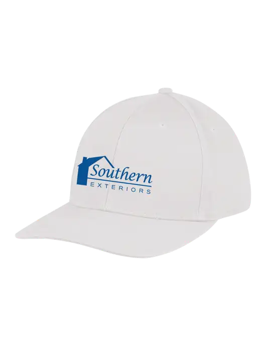 Premium Modern Structured Twill White Snapback Cap w/Southern Exteriors Logo