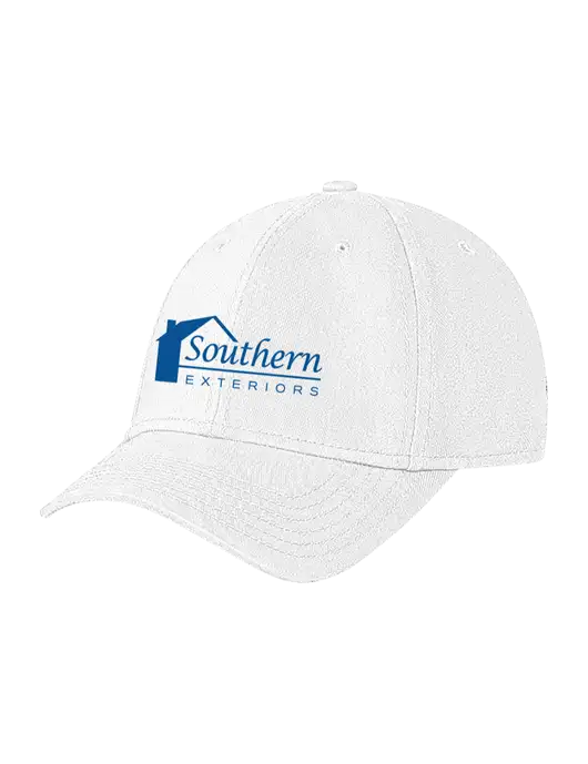White Structured Soft Snap Closure Hook & Loop Cap w/Southern Exteriors Logo