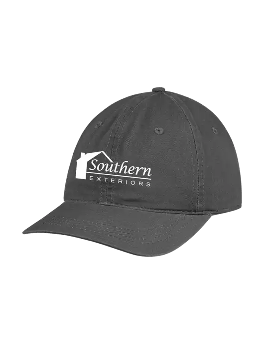 Garment Washed Unstructured Twill Charcoal Cap w/Southern Exteriors Logo