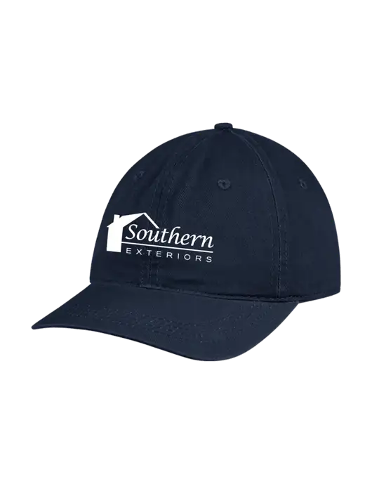 Garment Washed Unstructured Twill Navy Cap w/Southern Exteriors Logo