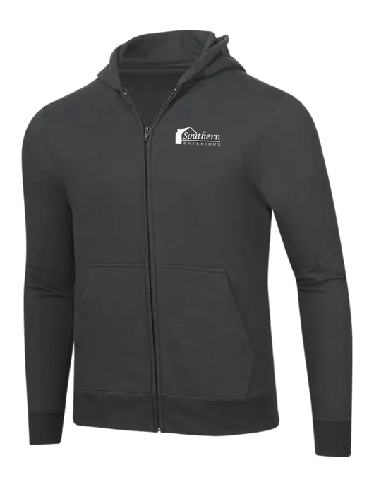 Charcoal 8.5 oz Ring Spun Zip Hooded Sweatshirt w/Southern Exteriors Logo
