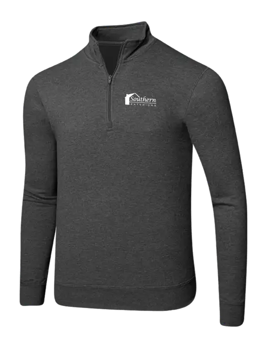 Dark Heather Grey 8.5 oz Ring Spun 1/4 Zip Pullover Sweatshirt w/Southern Exteriors Logo