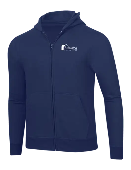 Navy 8.5 oz Ring Spun Zip Hooded Sweatshirt w/Southern Exteriors Logo