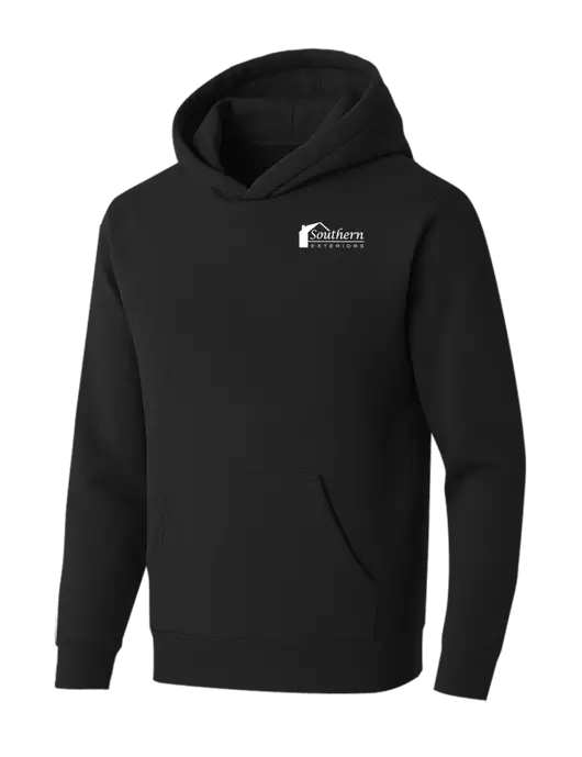BELLA+CANVAS Black Sponge Fleece Pullover Hoodie w/Southern Exteriors Logo