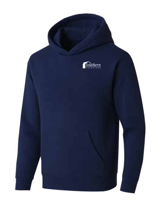 BELLA+CANVAS Navy Sponge Fleece Pullover Hoodie w/Southern Exteriors Logo