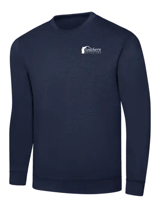 Navy 7.8 oz Ring Spun Crew Sweatshirt w/Southern Exteriors Logo
