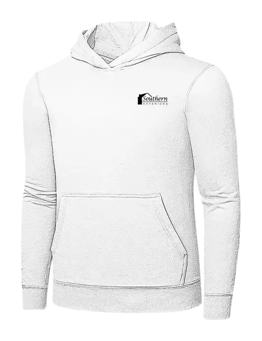 White 7.8 oz Ring Spun Hooded Sweatshirt w/Southern Exteriors Logo