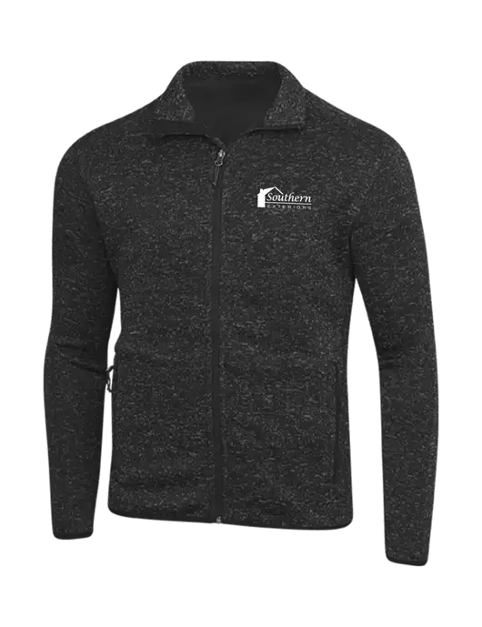 Black Heather Sweater Fleece Jacket w/Southern Exteriors Logo