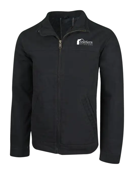 Cornerstone Black Washed Duck Cloth Flannel Lined Work Jacket w/Southern Exteriors Logo