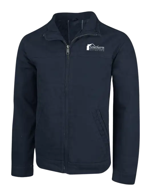 Cornerstone Navy Washed Duck Cloth Flannel Lined Work Jacket w/Southern Exteriors Logo