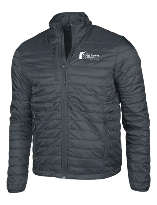 Dark Grey Puffy Packable Jacket w/Southern Exteriors Logo