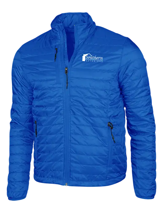 Dark Royal Blue Puffy Packable Jacket w/Southern Exteriors Logo