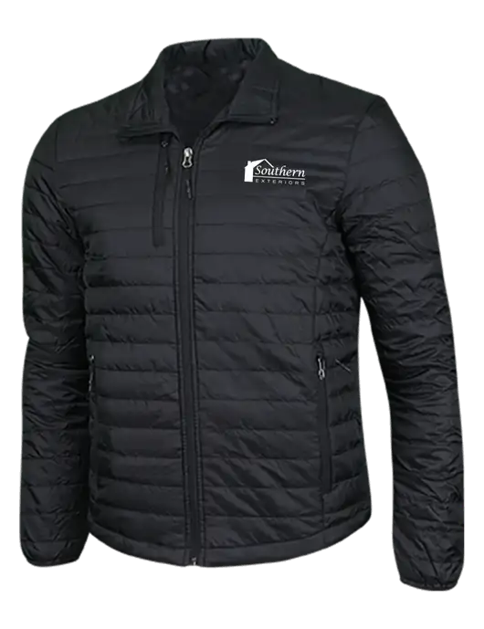 Deep Black Puffy Packable Jacket w/Southern Exteriors Logo
