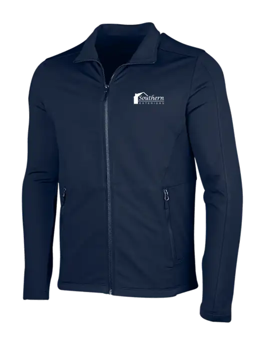 Navy Grid Fleece Jacket w/Southern Exteriors Logo