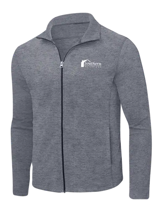 Light Navy Heather Microfleece Full-Zip Jacket w/Southern Exteriors Logo