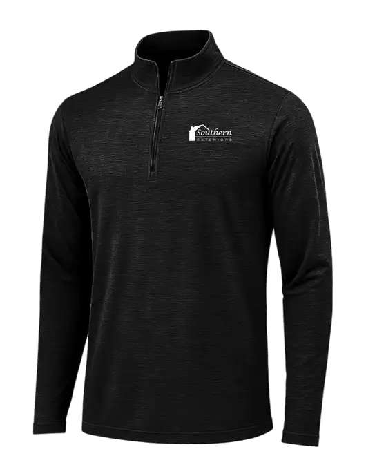 Black Triad Solid Posicharge Tri-Blend Wicking 1/4 Zip Pullover w/Southern Exteriors Logo