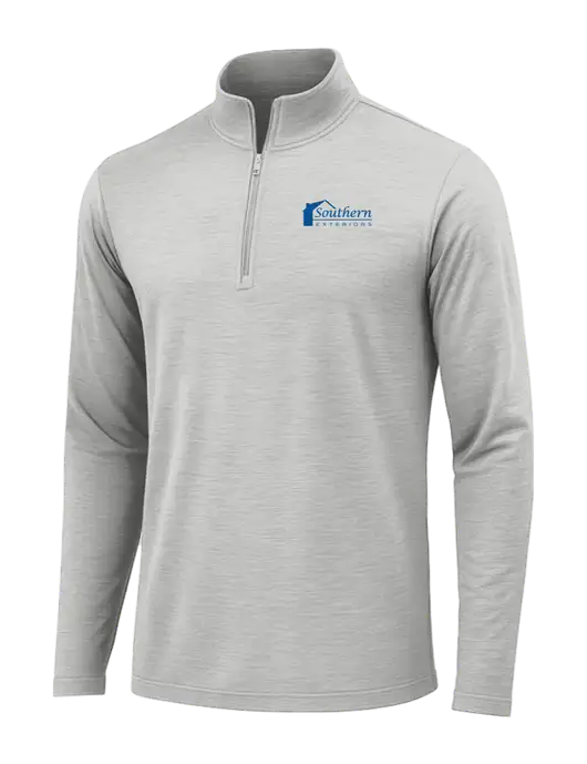 Light Grey Heather Posicharge Tri-Blend Wicking 1/4 Zip Pullover w/Southern Exteriors Logo